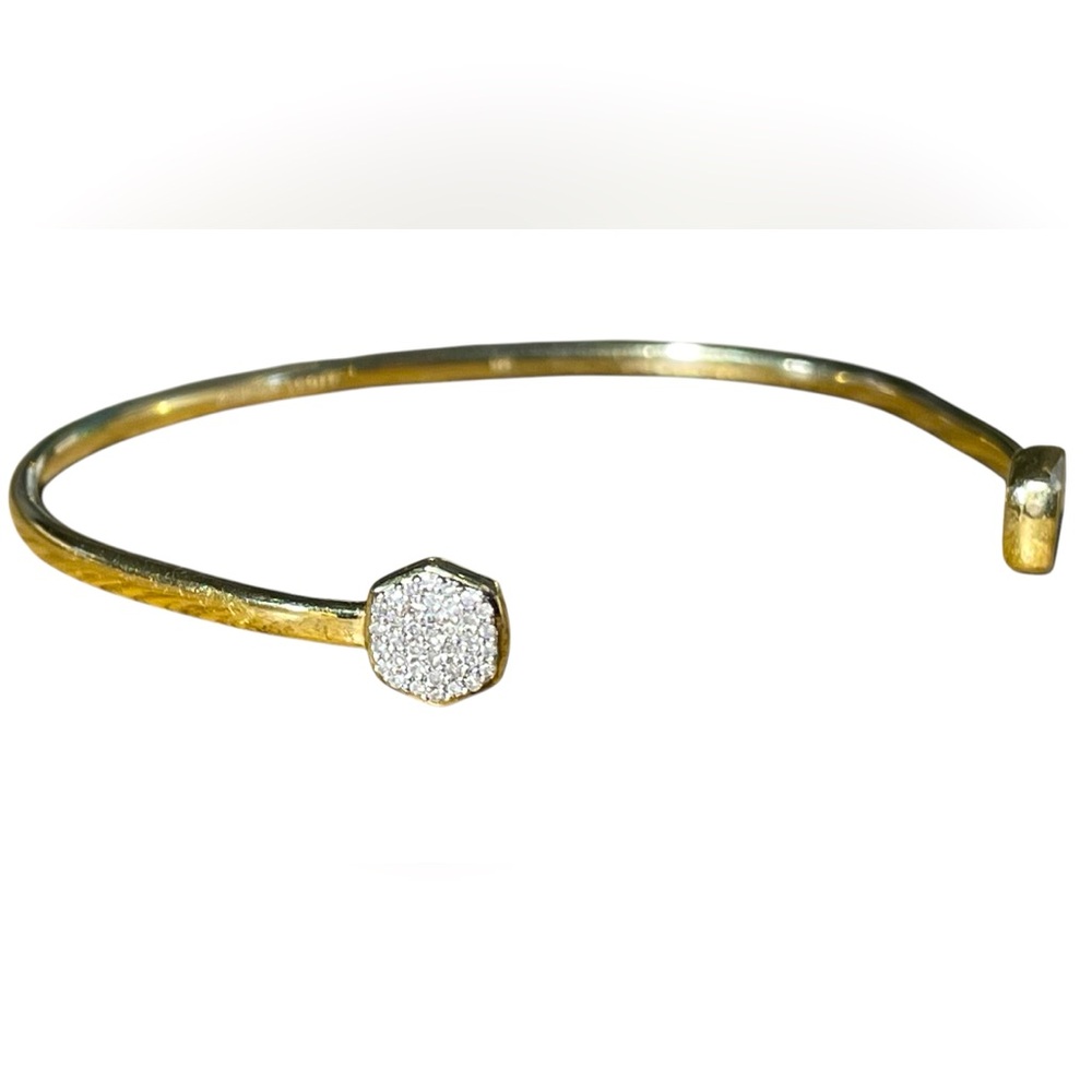 Kendra Scott Sterling Vermeil with Pave Rhinestones Open Cuff Bracelet